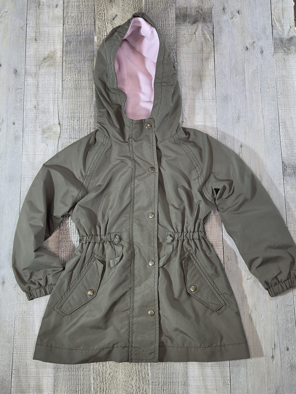 Old Navy Girls XS (5) Olive Green Hooded Utility Jacket Coat
